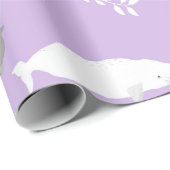 Papier Cadeau Baleine Beluga Sur Pastel Lilac Illustration (Coin rond)