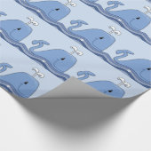 Papier Cadeau Baleine Bleu Marine (Coin)