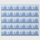 Papier Cadeau Baleine bleue (Plat)