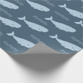 Papier Cadeau Baleine bleue (Coin)