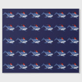 Papier Cadeau Baleine bleue drôle dans l'art de Noël de (Plat)