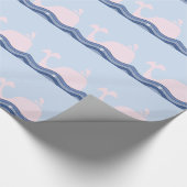 Papier Cadeau Baleine bleue et rose de la Marine (Coin)