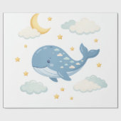Papier Cadeau Baleine Nuageuse de Rêve (Plat)