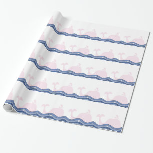 Papier Cadeau Baleine rose de très bon goût