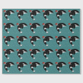 Papier Cadeau Baleine tueuse Orca Christmas (Plat)
