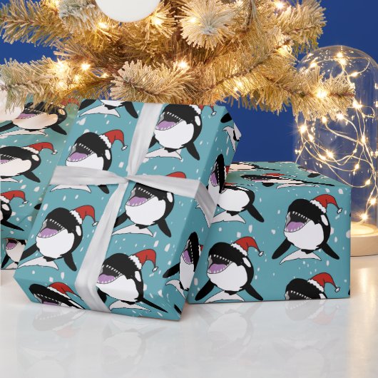 Papier Cadeau Baleine tueuse Orca Christmas (Vacances)