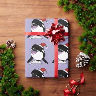Papier Cadeau Baleine tueuse Orca Christmas
