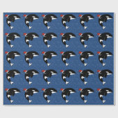 Papier Cadeau Baleine tueuse Orca Christmas  (Plat)