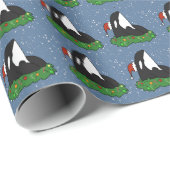 Papier Cadeau Baleine tueuse Orca Christmas  (Coin rond)