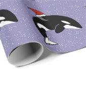 Papier Cadeau Baleine tueuse Orca Christmas  (Coin rond)