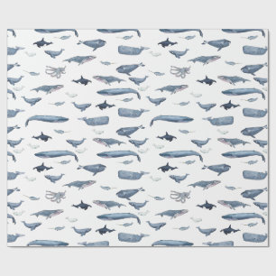 Papier Cadeau Baleines