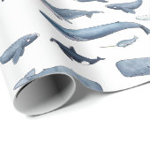 Papier Cadeau Baleines (Coin rond)