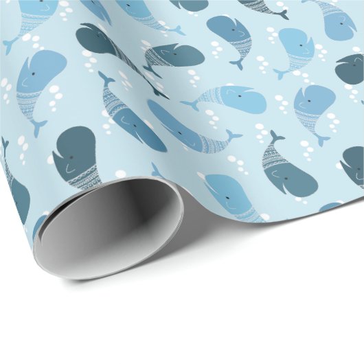 Papier Cadeau Baleines (Coin rond)