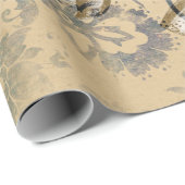 Papier Cadeau Baleines et floral Abstrait (Coin rond)