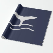 Papier Cadeau Baleines Queue Marine Nautique et Grey (Déroulé)