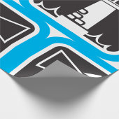 Papier Cadeau Balise de phare gras avec icône Ocean Waves