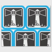 Papier Cadeau Balise de phare gras avec icône Ocean Waves (Plat)