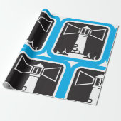 Papier Cadeau Balise de phare gras avec icône Ocean Waves (Déroulé)