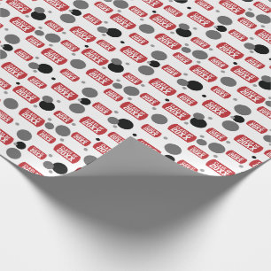Papier Cadeau Balise rouge "Classe de" chien et Motif de points