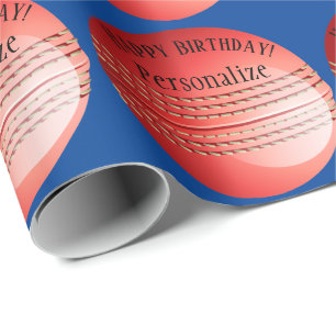 Papier Cadeau Ball Baller personnalisé Nom du ballon de cricket 