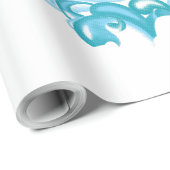 Papier Cadeau Ball Blue, Medium Turquoise design décoratif (Coin rond)