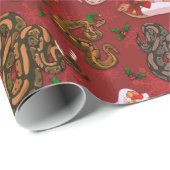 Papier Cadeau Ball Python Morph Red (Coin rond)