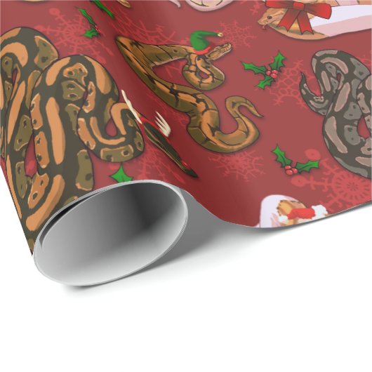 Papier Cadeau Ball Python Morph Red (Coin rond)