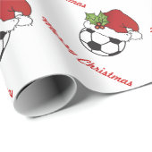 Papier Cadeau Balle de football de Noël (Coin rond)