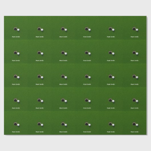 Papier Cadeau Balle de golf à côté du trou sur un parcours de go (Plat)
