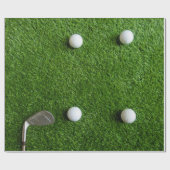 Papier Cadeau Balle de golf sur gazon vert (Plat)