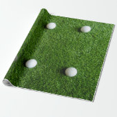 Papier Cadeau Balle de golf sur gazon vert (Déroulé)