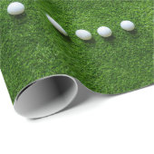 Papier Cadeau Balle de golf sur gazon vert (Coin rond)