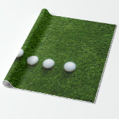 Papier Cadeau Balle de golf sur gazon vert (Déroulé)