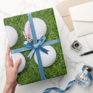 Papier Cadeau Balle de golf sur gazon vert