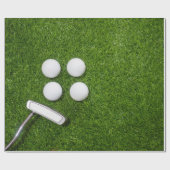 Papier Cadeau Balle de golf sur gazon vert (Plat)