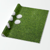 Papier Cadeau Balle de golf sur gazon vert (Déroulé)