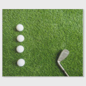 Papier Cadeau Balle de golf sur gazon vert (Plat)