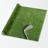 Papier Cadeau Balle de golf sur gazon vert (Déroulé)
