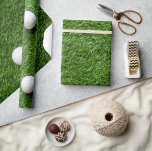 Papier Cadeau Balle de golf sur gazon vert