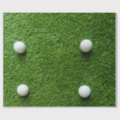 Papier Cadeau Balle de golf sur gazon vert (Plat)