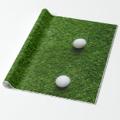 Papier Cadeau Balle de golf sur gazon vert (Déroulé)