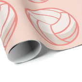 Papier Cadeau Balle de Netball Moderne Rose Corail (Coin rond)