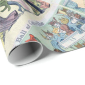 Papier Cadeau Balle de Noël à Catville, Louis Wain (Coin rond)