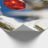 Papier Cadeau Balle de Noël Rouge, Jour du soleil (Coin)