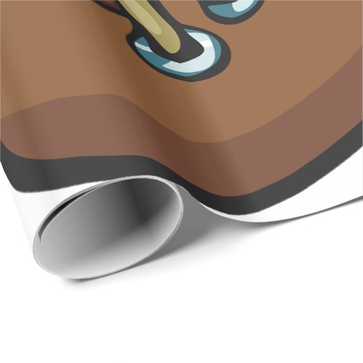 Papier Cadeau Balle de rugby (Coin rond)