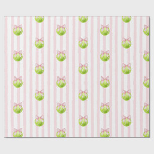 Papier Cadeau Balle de tennis rose préppy