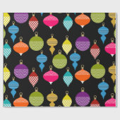 Papier Cadeau Balle décorative de Noël rétro (Plat)