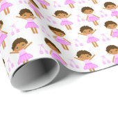Papier Cadeau Ballerina afro-américaine (Coin rond)