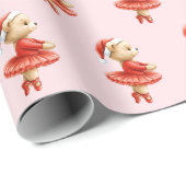 Papier Cadeau Ballerina Christmas Gift Wrap Paper for kids (Coin rond)