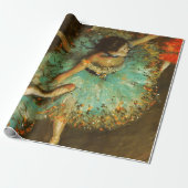 Papier Cadeau Ballerina Dance Green Dancer Edger Degas Peinture (Déroulé)